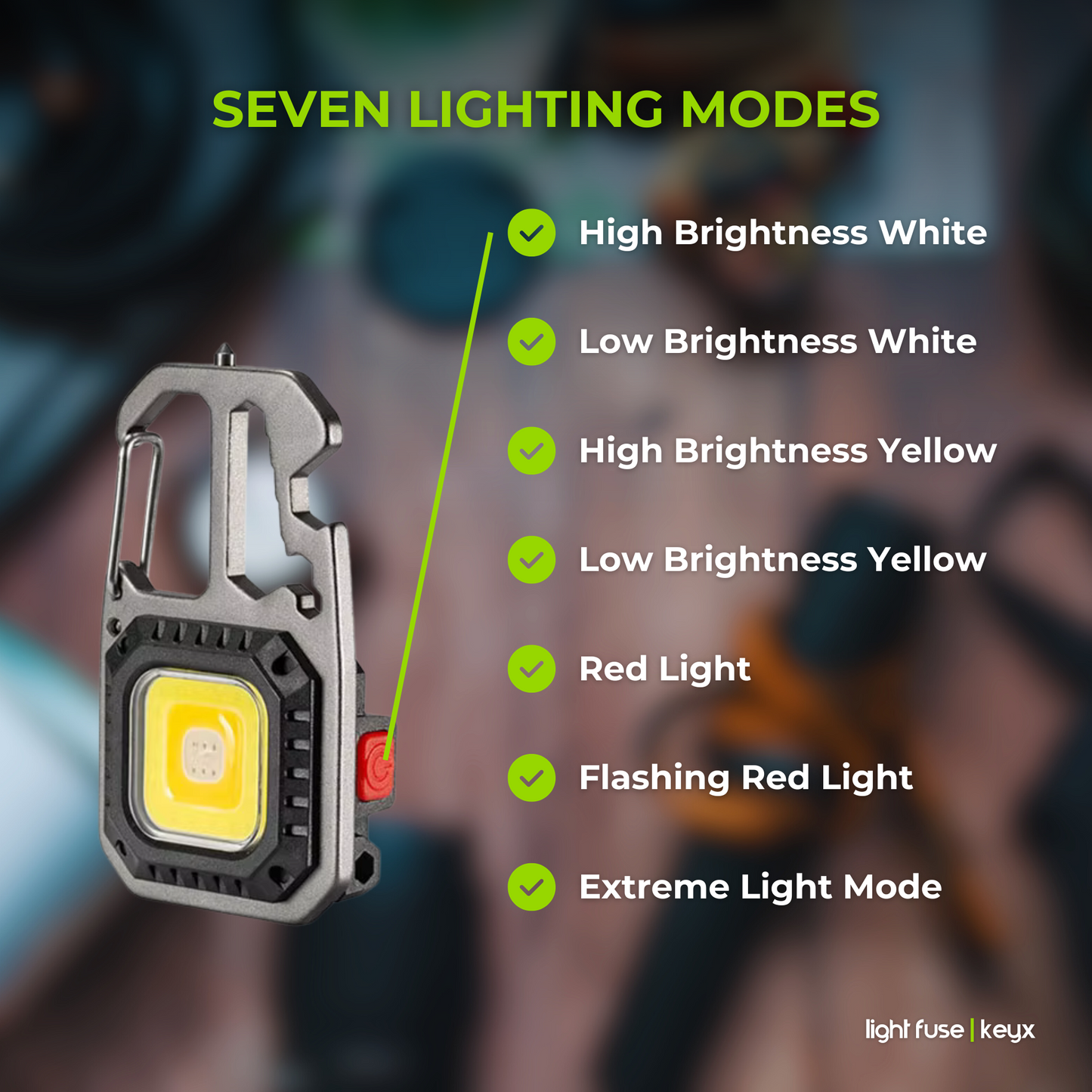 Light Fuse™ KeyX - Llavero con luz LED