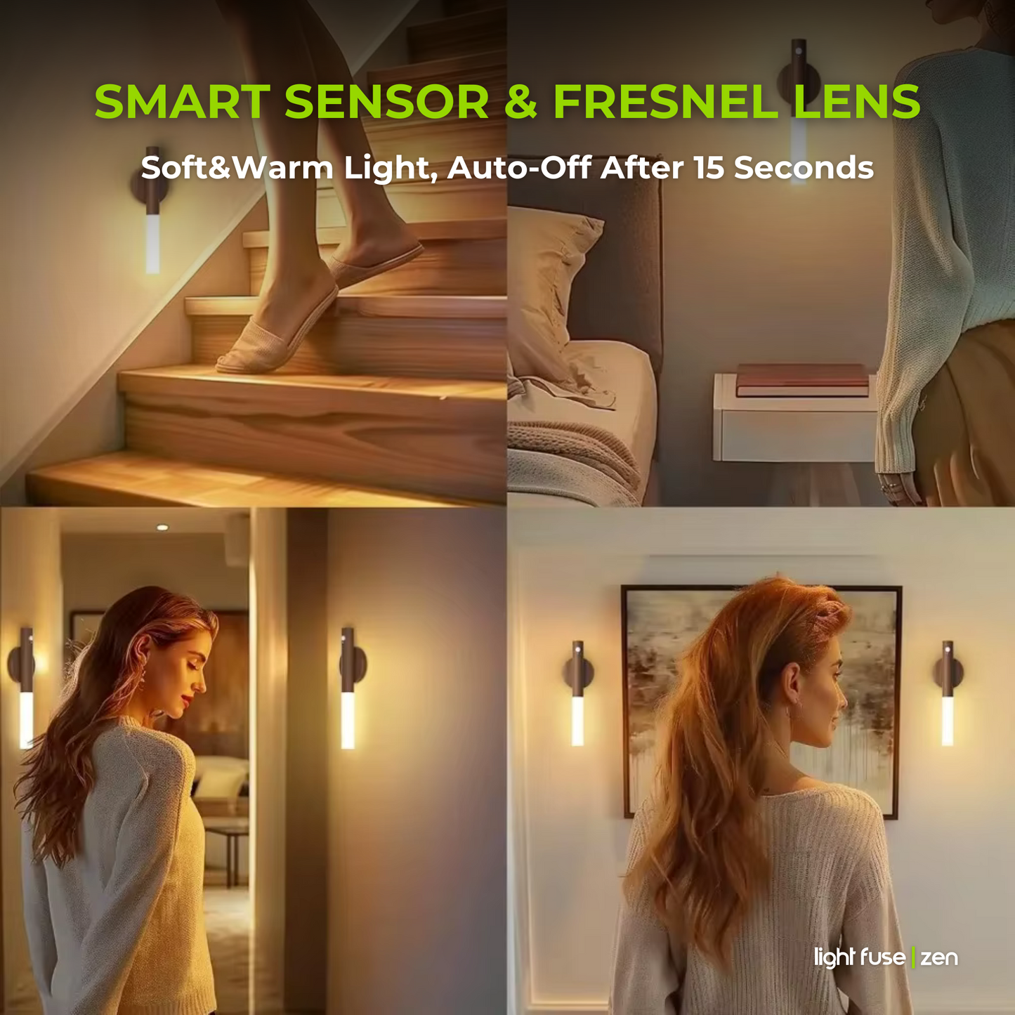 Light Fuse™ Zen - Lámpara de pared con sensor de movimiento