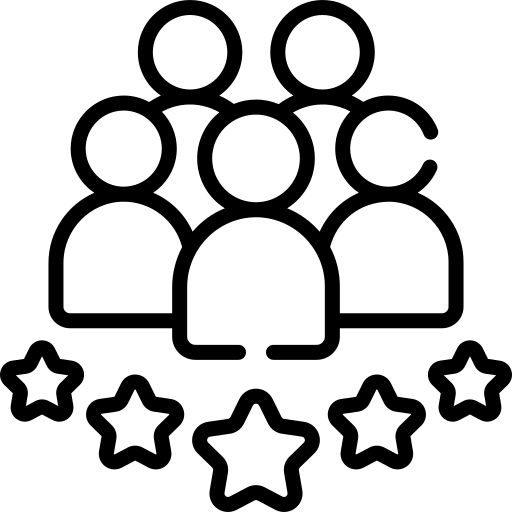 Black happy customers icon