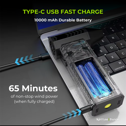 Light Fuse™ Thunder - Mini Turbo Jet Fan with Flashlight