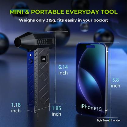 Light Fuse™ Thunder - Mini Turbo Jet Fan with Flashlight